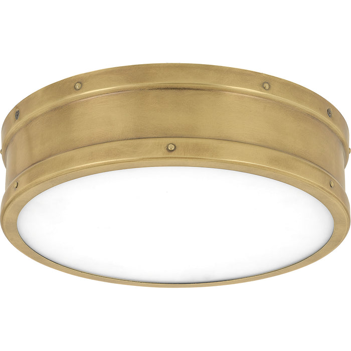 Quoizel QF5224WS LED Flush Mount, Weathered Brass