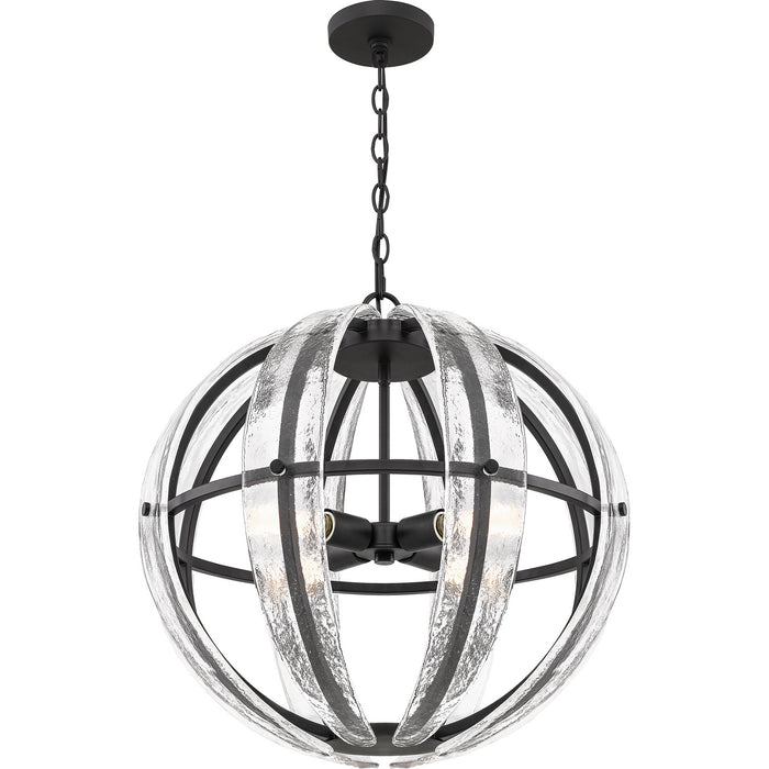 Quoizel QOP5179MBK Four Light Pendant, Matte Black