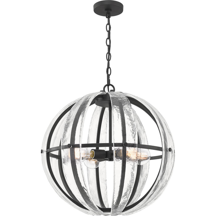 Quoizel QOP5179MBK Four Light Pendant, Matte Black