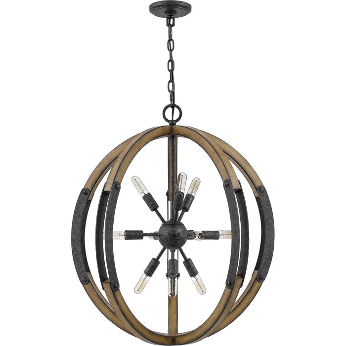 Quoizel QOP5181OK Ten Light Pendant, Old Black Finish