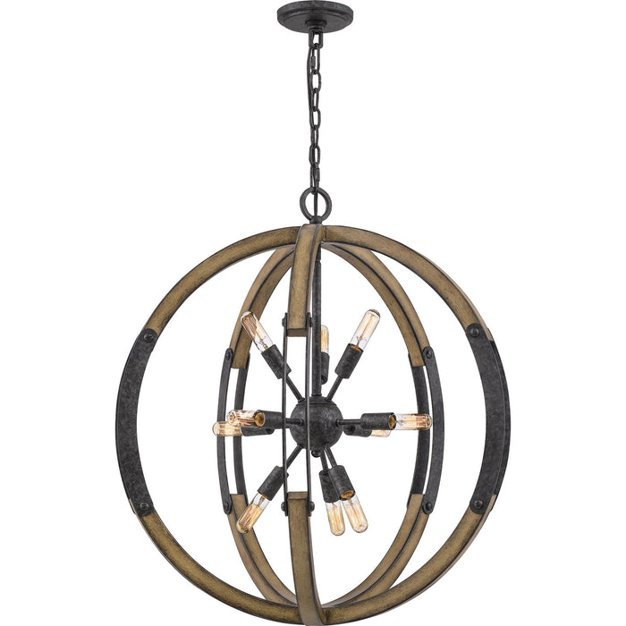 Quoizel QOP5181OK Ten Light Pendant, Old Black Finish