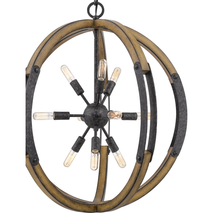 Quoizel QOP5181OK Ten Light Pendant, Old Black Finish
