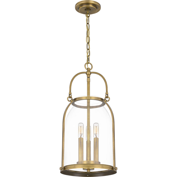 Quoizel QP5194WS Three Light Pendant, Weathered Brass