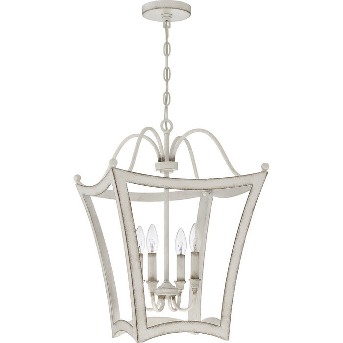 Quoizel SUM5216AWH Four Light Pendant, Antique White