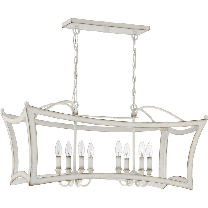 Quoizel SUM836AWH Eight Light Island Chandelier, Antique White