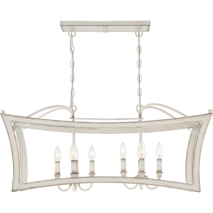 Quoizel SUM836AWH Eight Light Island Chandelier, Antique White