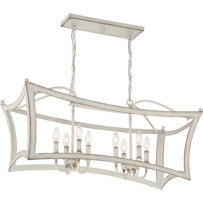 Quoizel SUM836AWH Eight Light Island Chandelier, Antique White