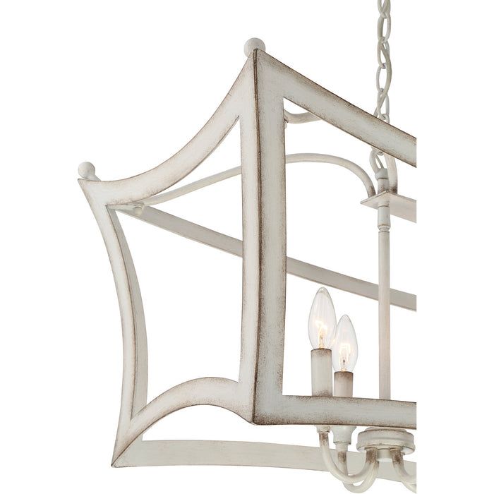 Quoizel SUM836AWH Eight Light Island Chandelier, Antique White