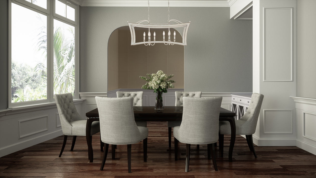 Quoizel SUM836AWH Eight Light Island Chandelier, Antique White