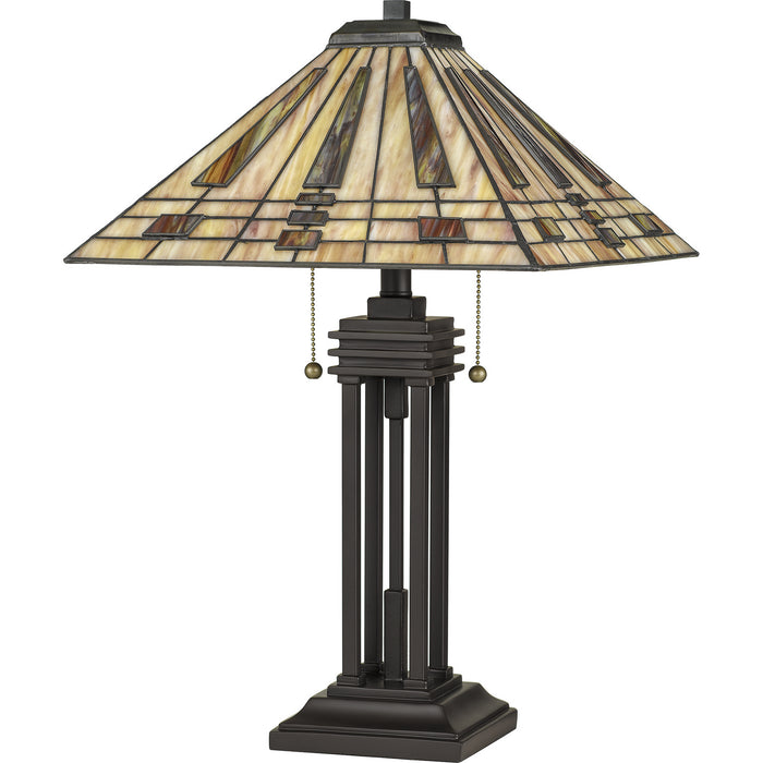 Quoizel TF5209TWT Two Light Table Lamp, Western Bronze