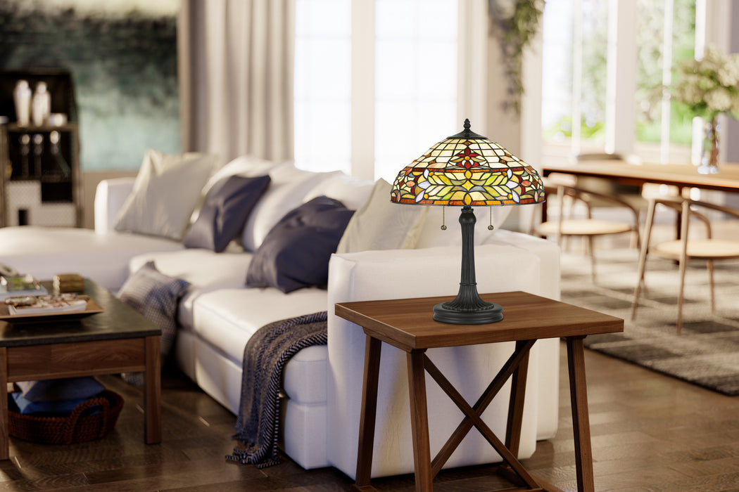 Quoizel TF5215TVB Two Light Table Lamp, Vintage Bronze
