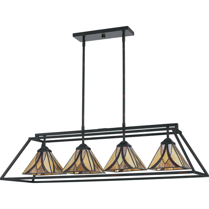 Quoizel TFAS442VA Four Light Island Chandelier, Valiant Bronze