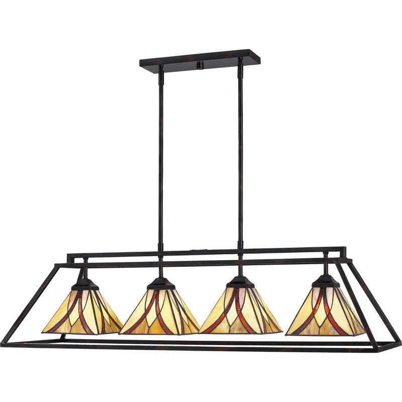 Quoizel TFAS442VA Four Light Island Chandelier, Valiant Bronze