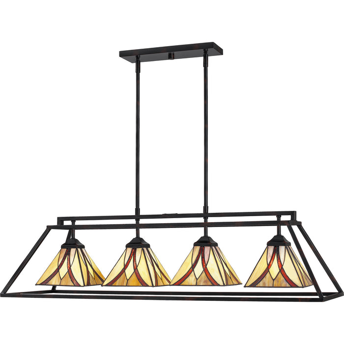 Quoizel TFAS442VA Four Light Island Chandelier, Valiant Bronze
