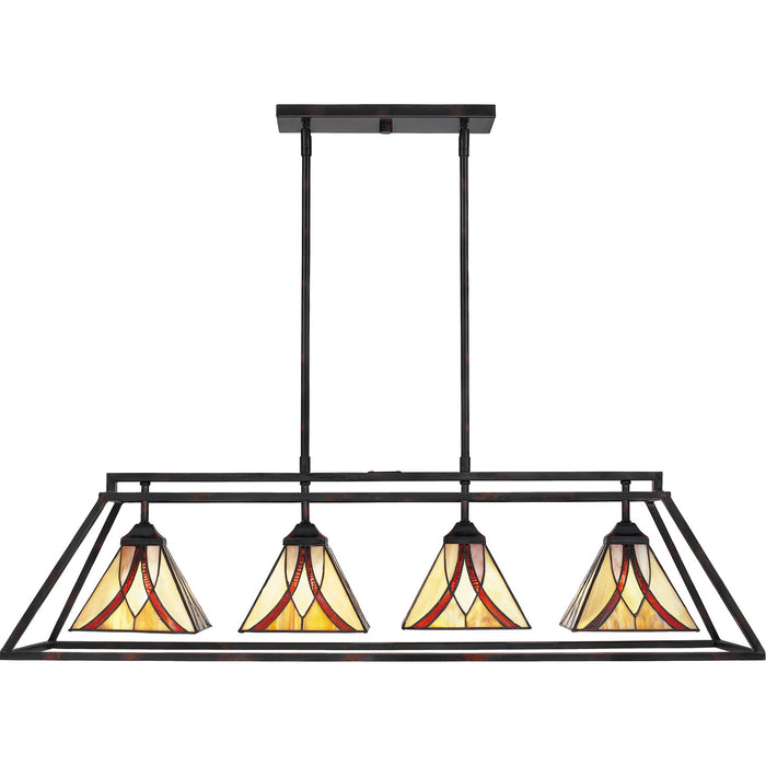 Quoizel TFAS442VA Four Light Island Chandelier, Valiant Bronze