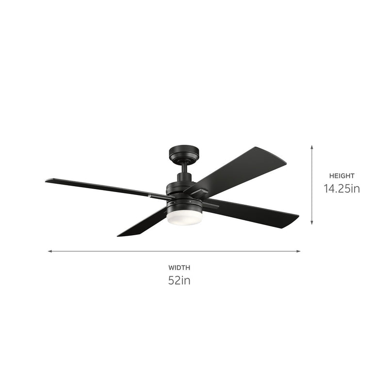 Kichler 330140SBK 52" Ceiling Fan, Satin Black