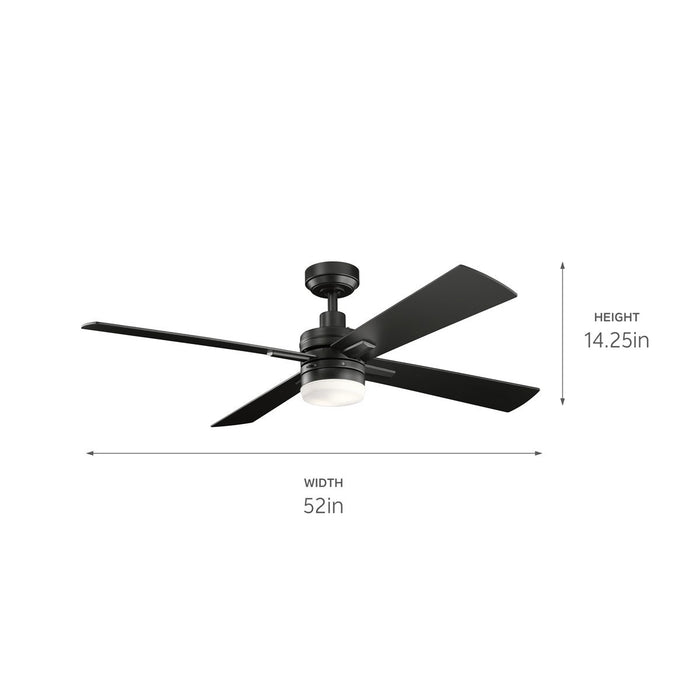 Kichler 330140SBK 52" Ceiling Fan, Satin Black