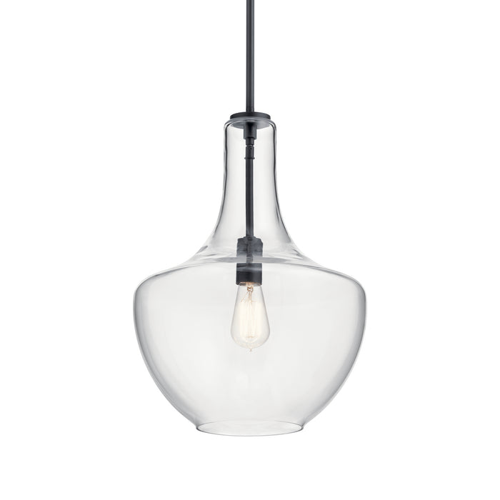Kichler 42046BK One Light Pendant, Black