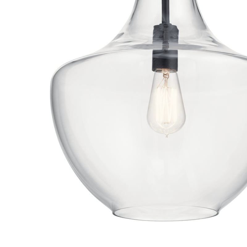 Kichler 42046BK One Light Pendant, Black