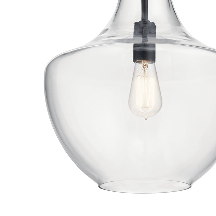Kichler 42046BK One Light Pendant, Black