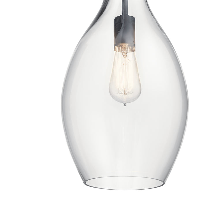 Kichler 42047BK One Light Pendant, Black