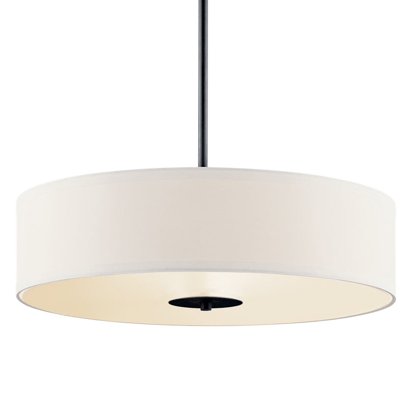 Kichler 42121BK Three Light Pendant/Semi Flush, Black