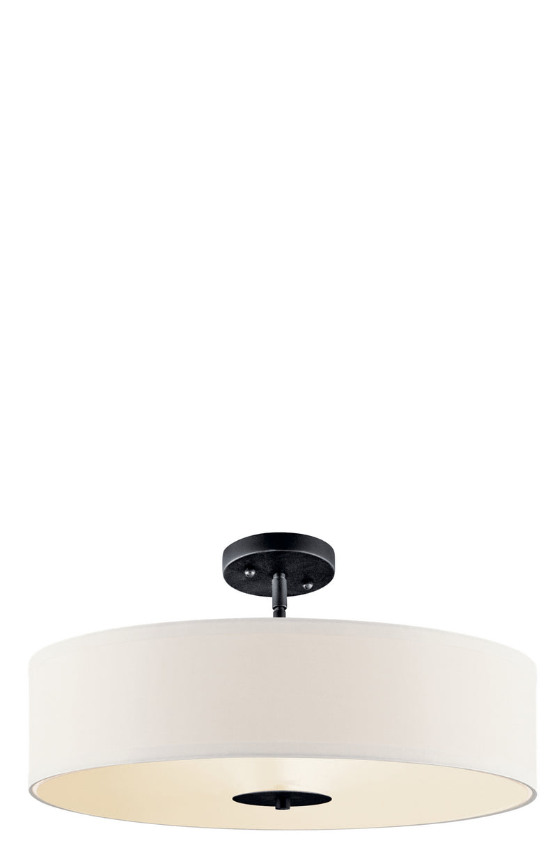 Kichler 42121BK Three Light Pendant/Semi Flush, Black