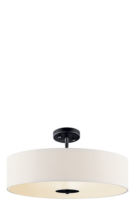 Kichler 42121BK Three Light Pendant/Semi Flush, Black