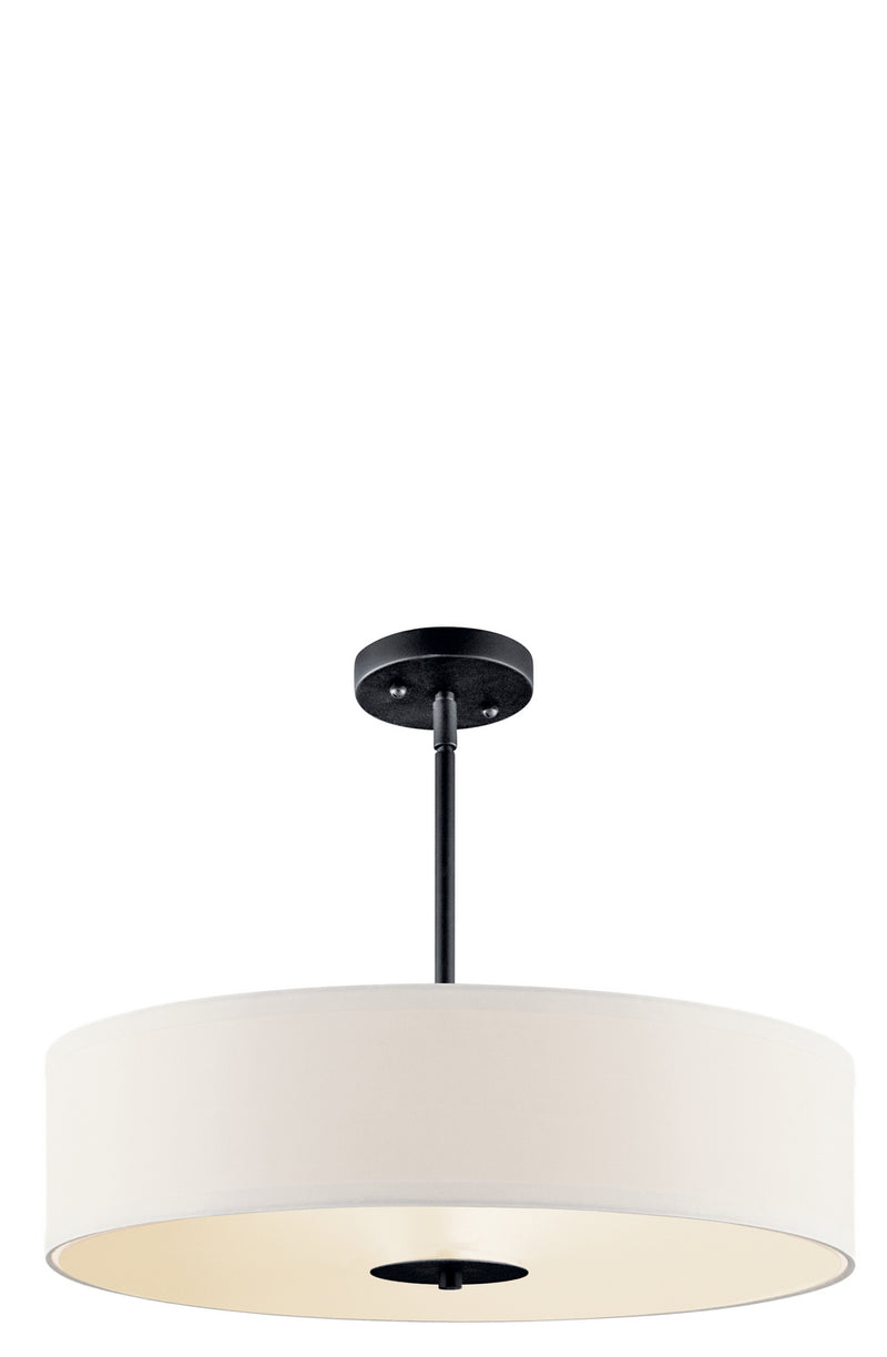 Kichler 42121BK Three Light Pendant/Semi Flush, Black