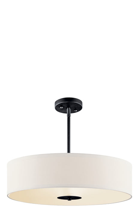 Kichler 42121BK Three Light Pendant/Semi Flush, Black