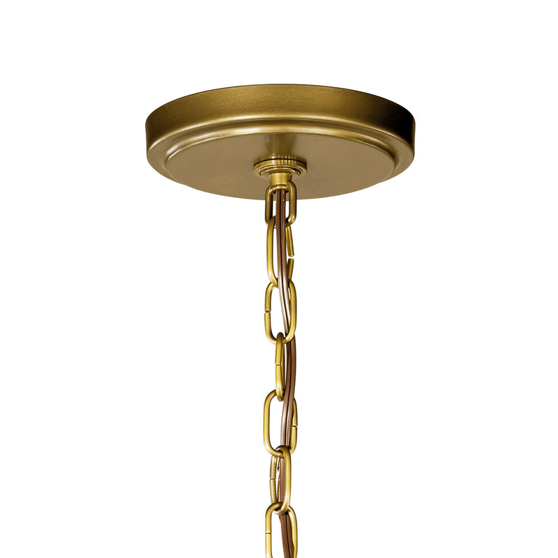 Kichler 42139NBR Six Light Foyer Chandelier, Natural Brass
