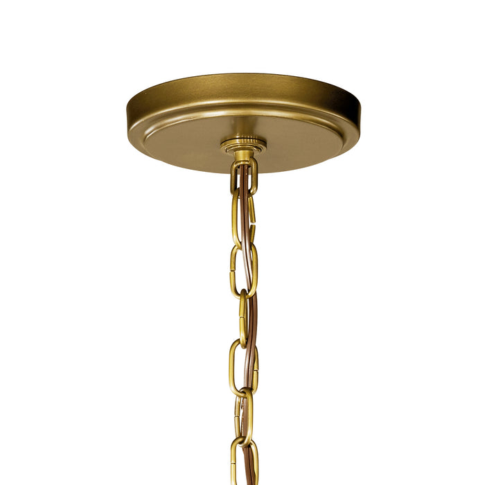 Kichler 42139NBR Six Light Foyer Chandelier, Natural Brass