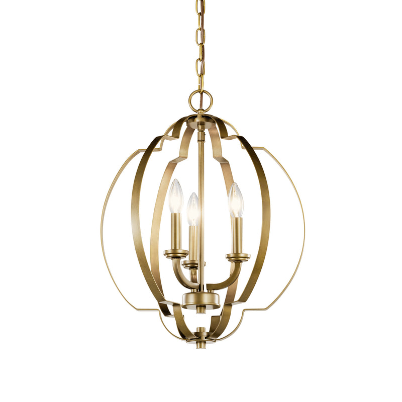Kichler 42140NBR Three Light Pendant, Natural Brass