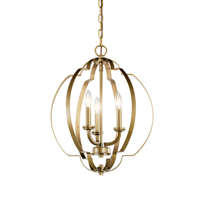 Kichler 42140NBR Three Light Pendant, Natural Brass