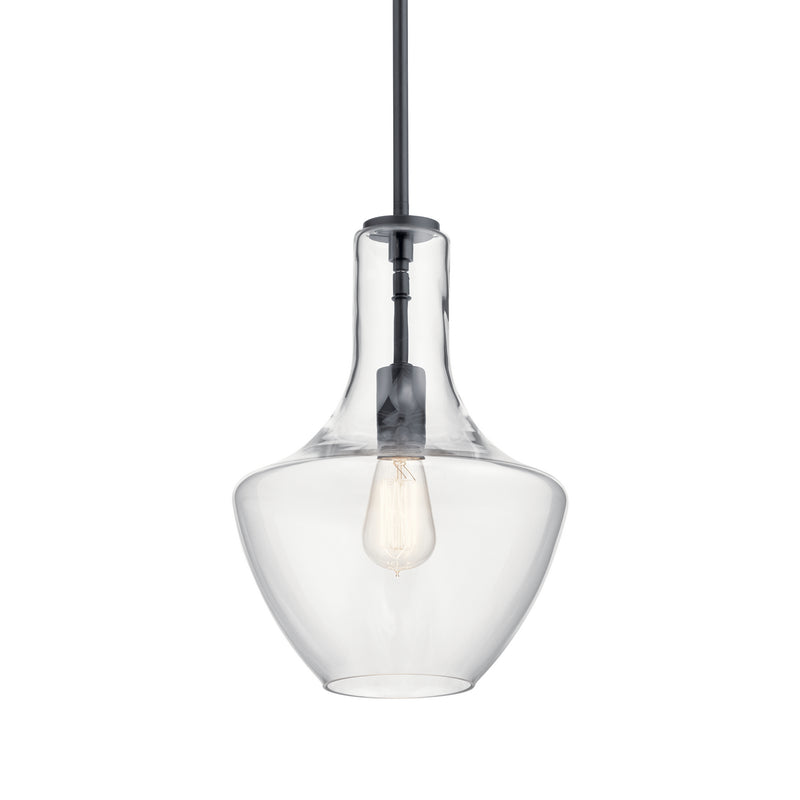 Kichler 42141BK One Light Pendant, Black
