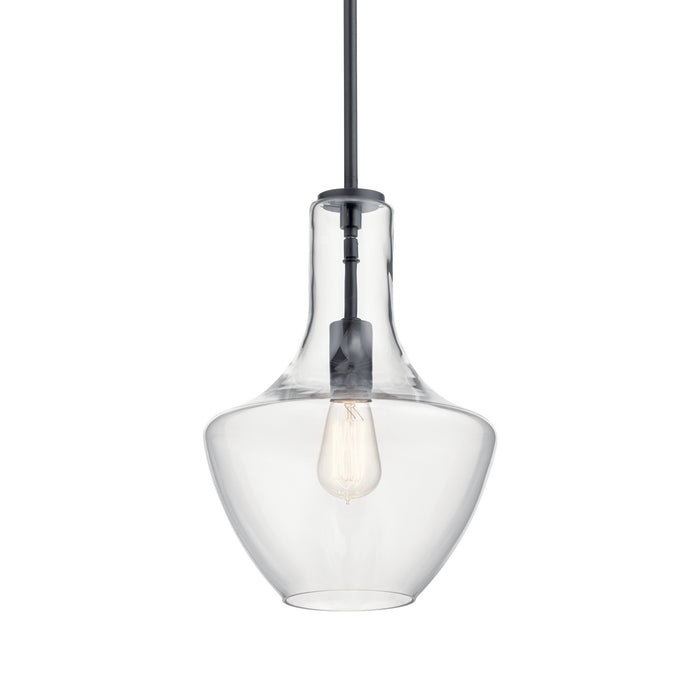 Kichler 42141BK One Light Pendant, Black