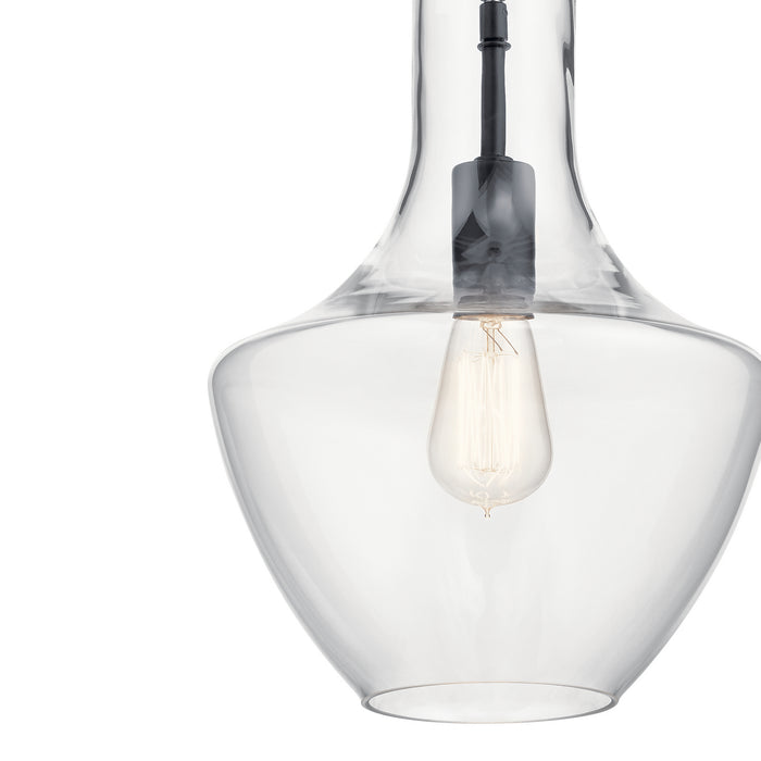 Kichler 42141BK One Light Pendant, Black