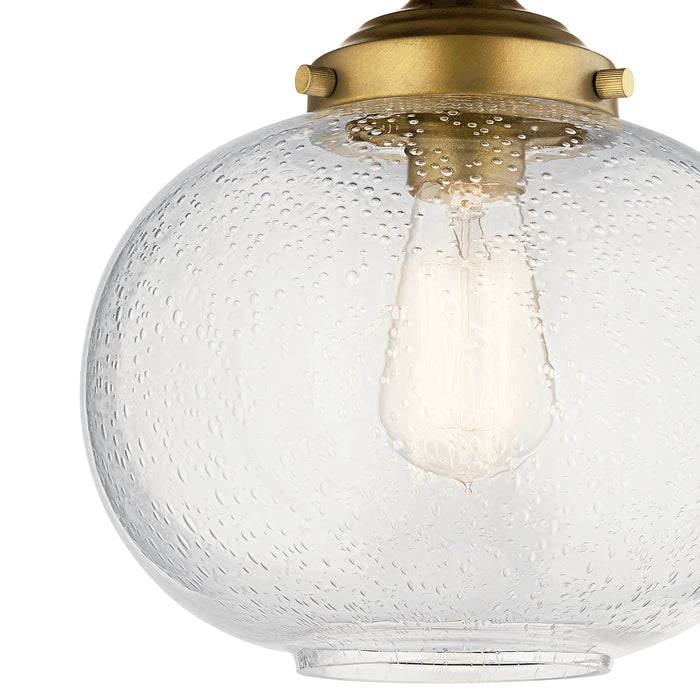 Kichler 42296NBR One Light Semi Flush Mount, Natural Brass