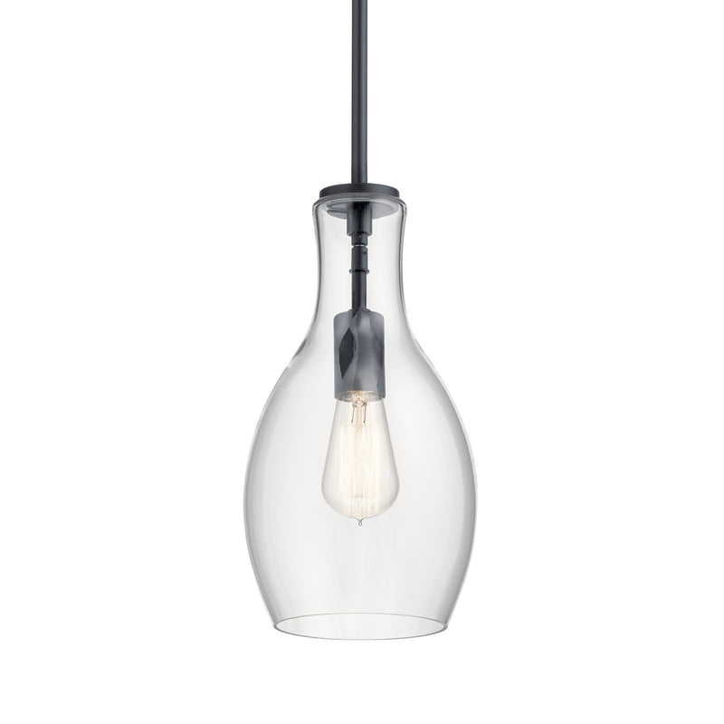 Kichler 42456BK One Light Pendant, Black