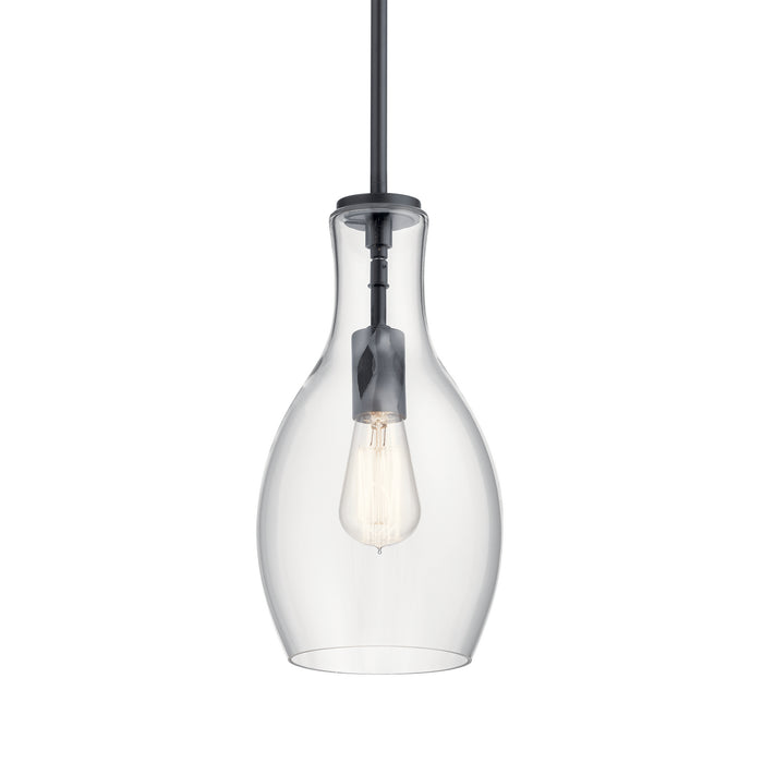 Kichler 42456BK One Light Pendant, Black