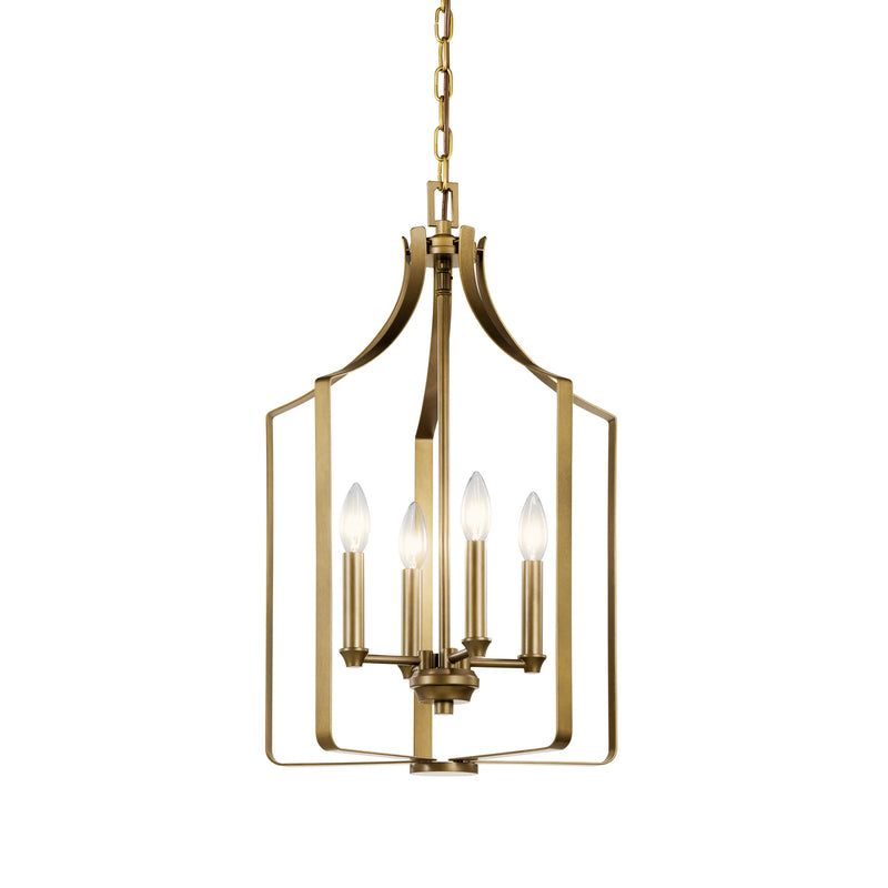 Kichler 42496NBR Four Light Mini Chandelier, Natural Brass