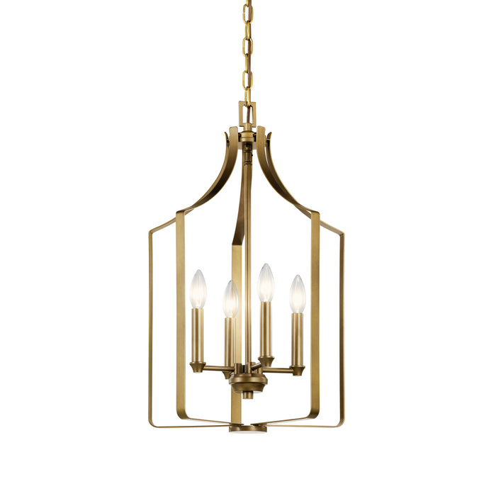 Kichler 42496NBR Four Light Mini Chandelier, Natural Brass