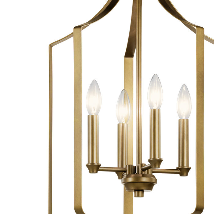 Kichler 42496NBR Four Light Mini Chandelier, Natural Brass