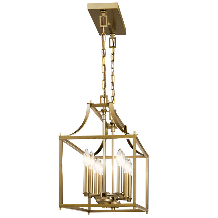 Kichler 42497NBR Eight Light Linear Chandelier, Natural Brass