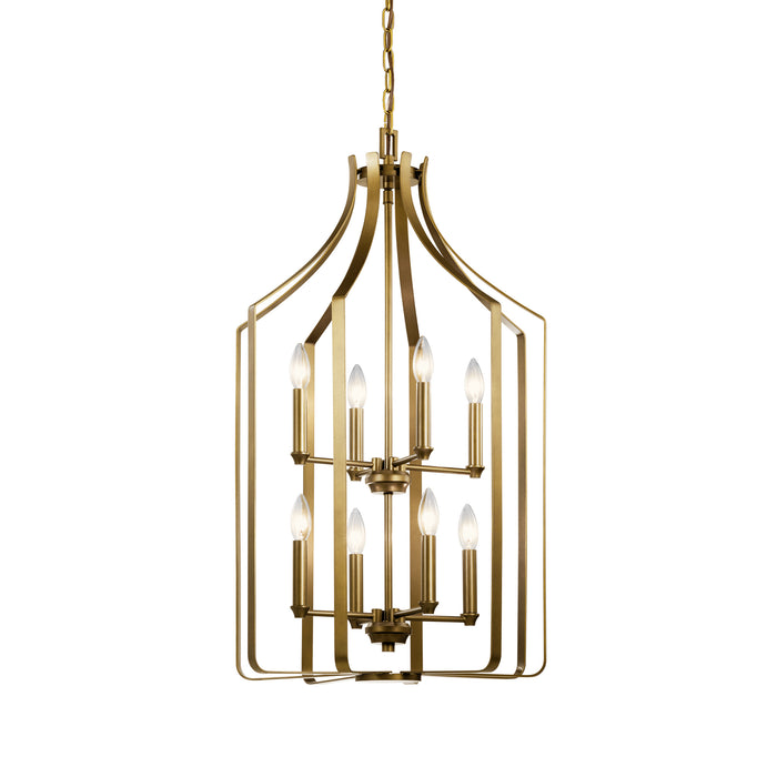 Kichler 42498NBR Eight Light Foyer Chandelier, Natural Brass