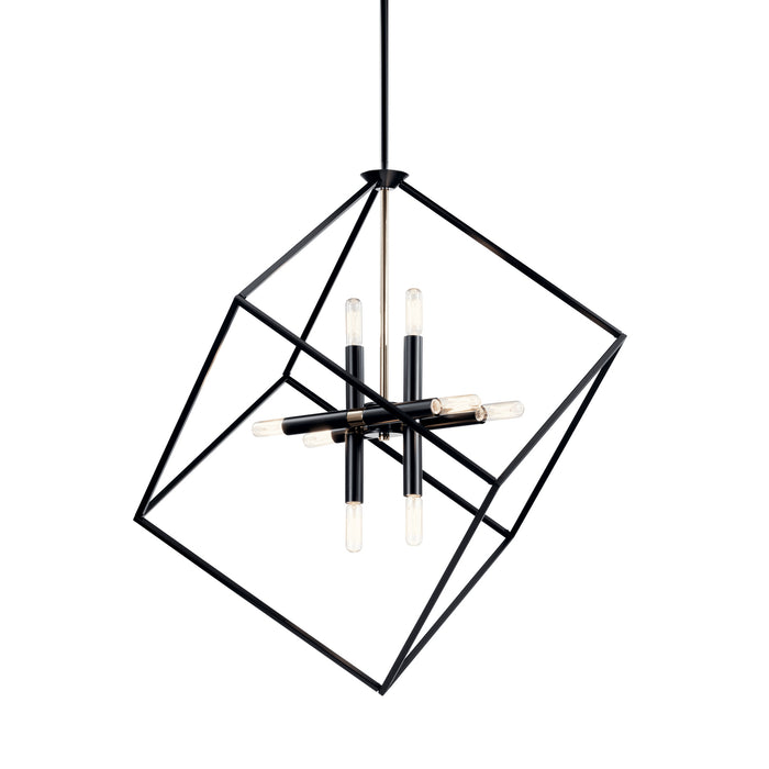 Kichler 42526BK Eight Light Chandelier, Black