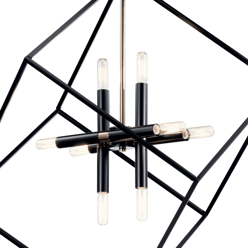 Kichler 42526BK Eight Light Chandelier, Black