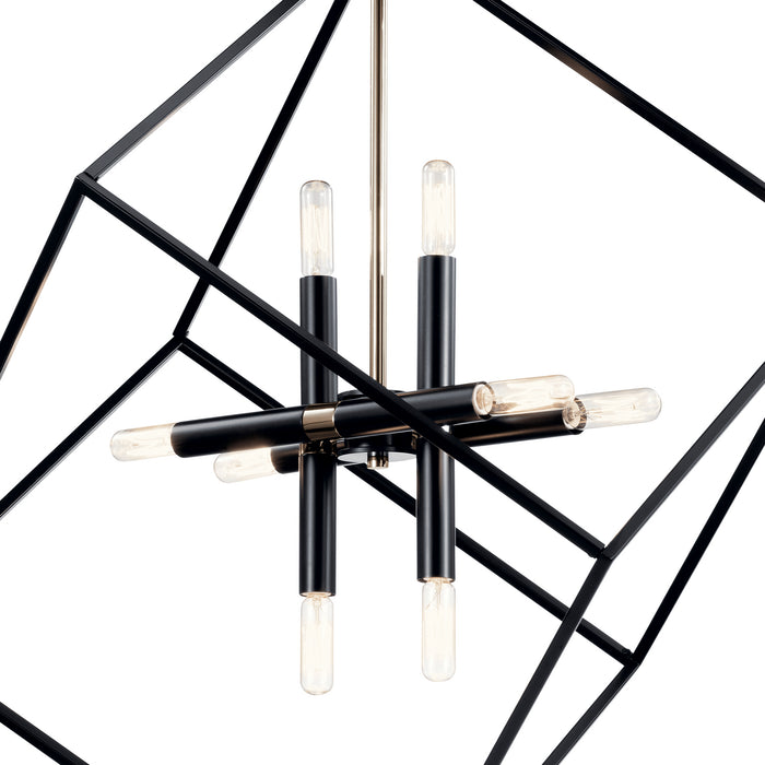 Kichler 42526BK Eight Light Chandelier, Black