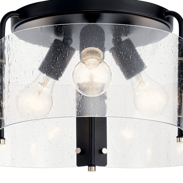 Kichler 42955BK Three Light Semi Flush Mount, Black