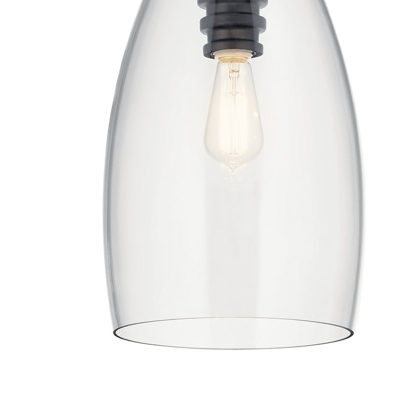 Kichler 43090BK One Light Pendant, Black
